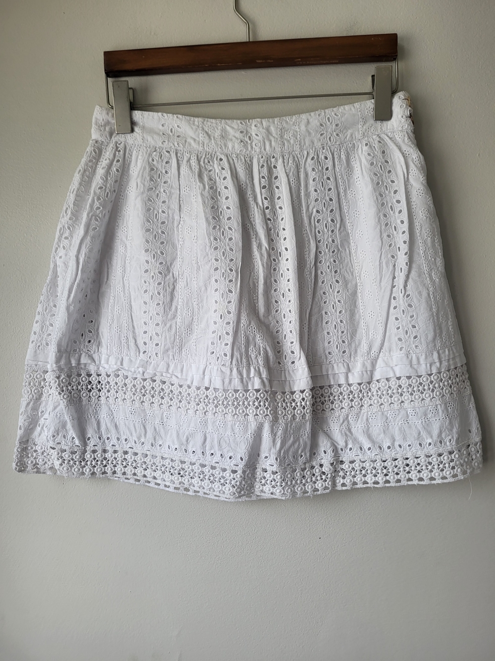 RW&CO. White Eyelet Boho Cottage Core Beachy Vacation A-Line Skirt